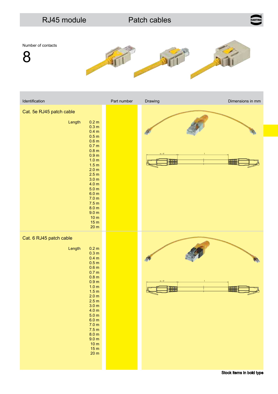 Rj45 module patch cables | Northern Connectors Harting Han-Modular Connectors User Manual | Page 89 / 124