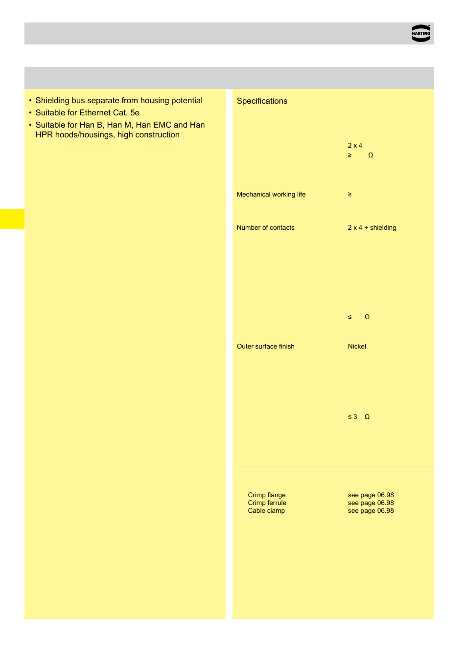 Megabit module | Northern Connectors Harting Han-Modular Connectors User Manual | Page 94 / 124