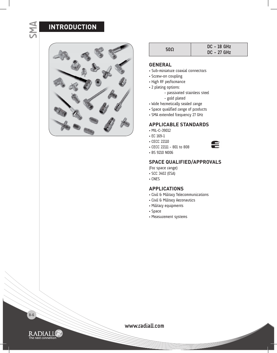 Introduction | Northern Connectors Radiall SMA Series Coaxial Connectors User Manual | Page 6 / 51