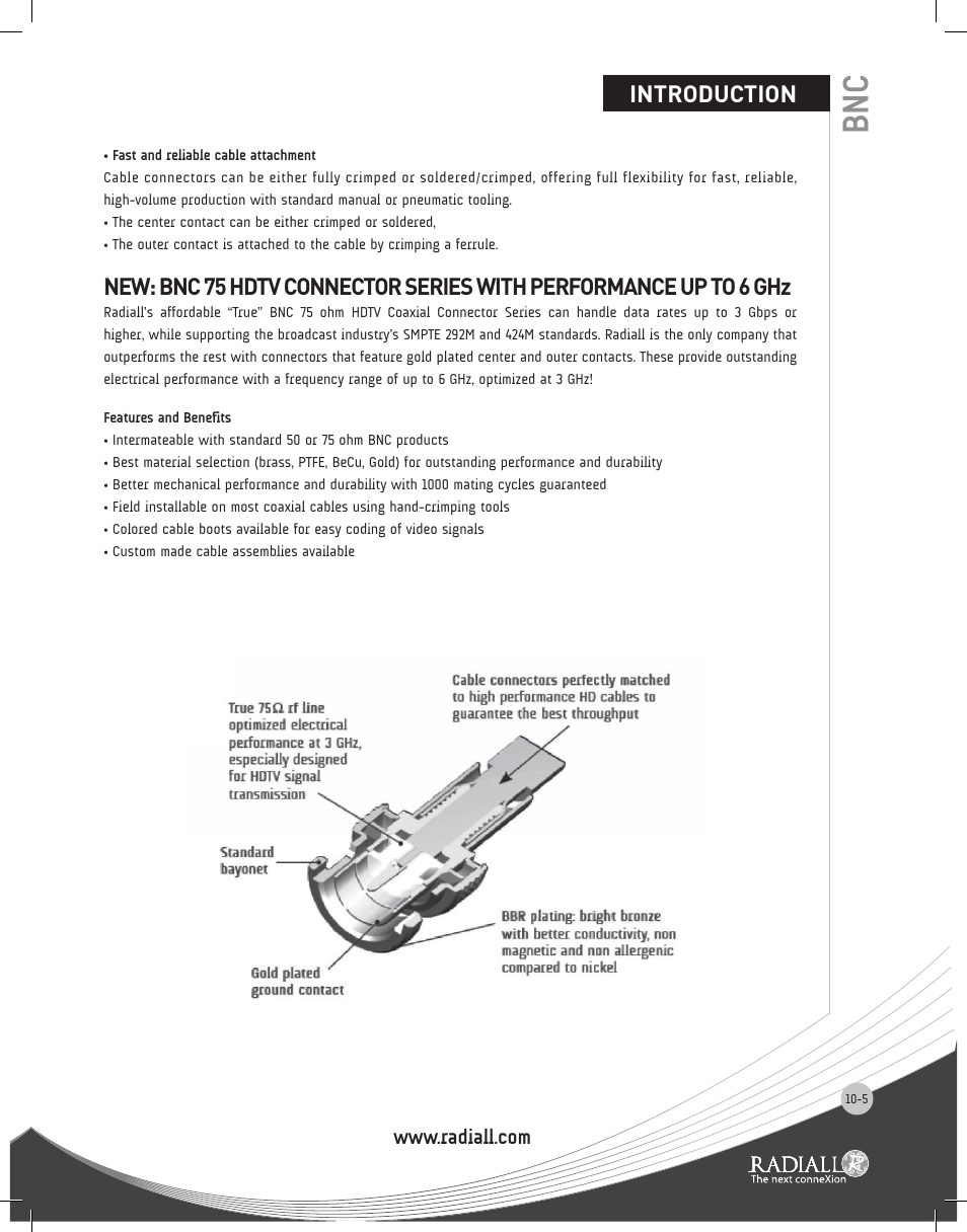 Northern Connectors Radiall BNC Series Coaxial Connectors User Manual | Page 5 / 35