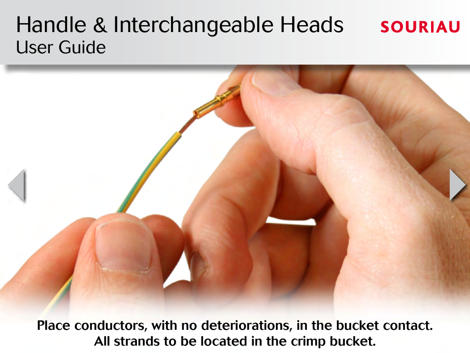 Handle & interchangeable heads | Northern Connectors Souriau Tooling (Shandles) for 16 (1.6mm) & 20 (1mm) Size Crimp Contacts User Manual | Page 6 / 9