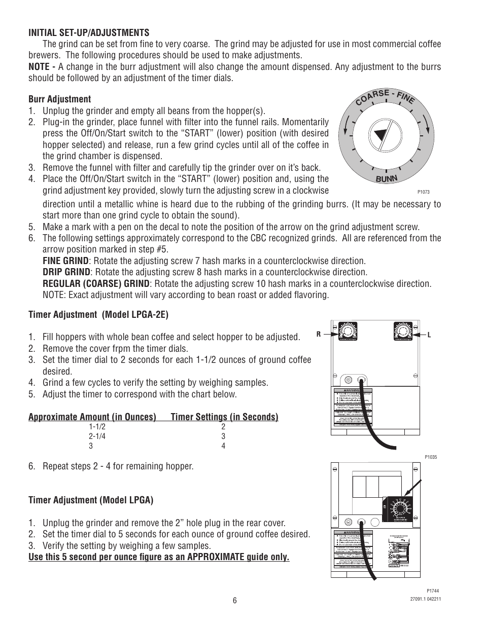 Bunn LPGA-2E User Manual | Page 6 / 6