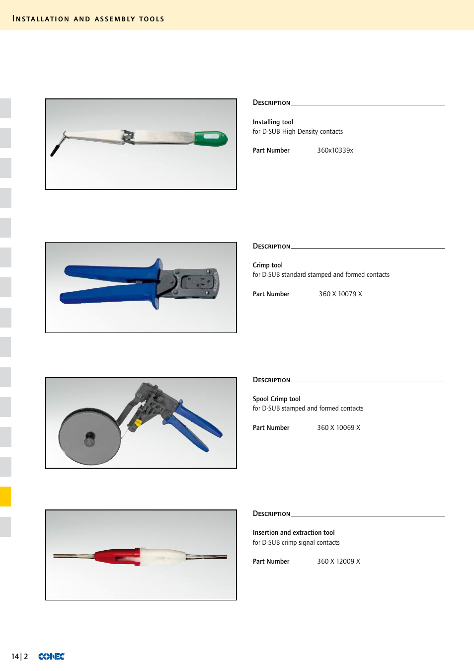 Installation and assembly tools | Northern Connectors Conec D-Sub Installation & Assembly Tools User Manual | Page 3 / 8