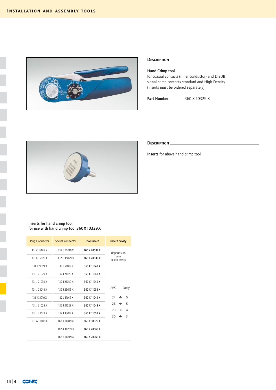 Installation and assembly tools, Description | Northern Connectors Conec D-Sub Installation & Assembly Tools User Manual | Page 5 / 8