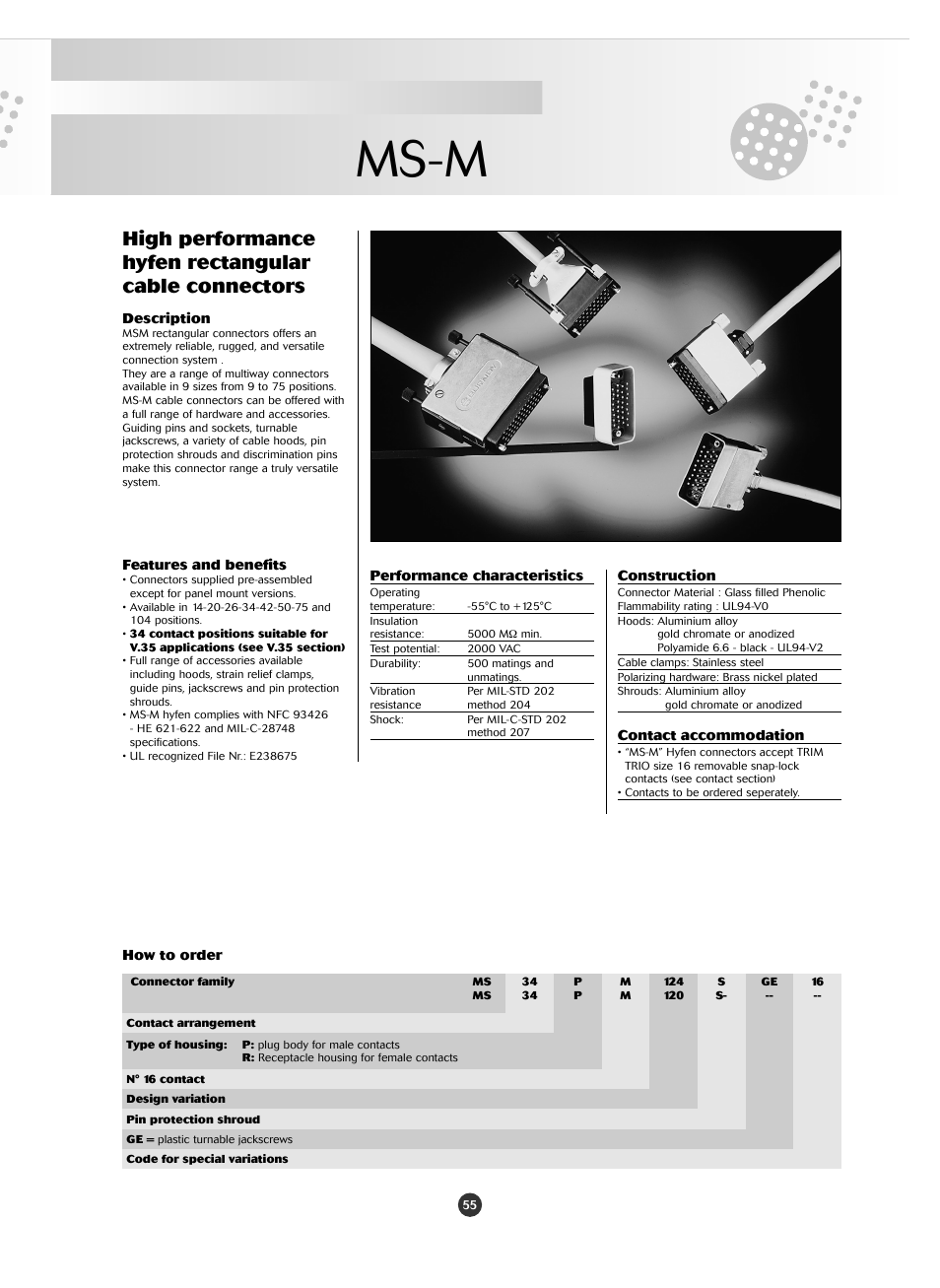 Northern Connectors Souriau MS-M High Performance Cable Connectors User Manual | 5 pages