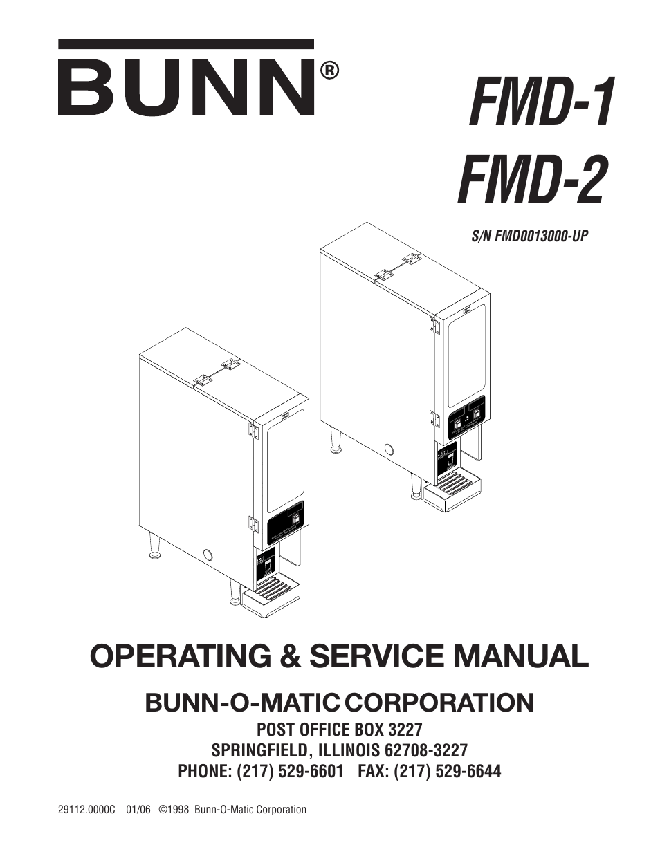 Bunn FMD-1 FMD-2 User Manual | 41 pages