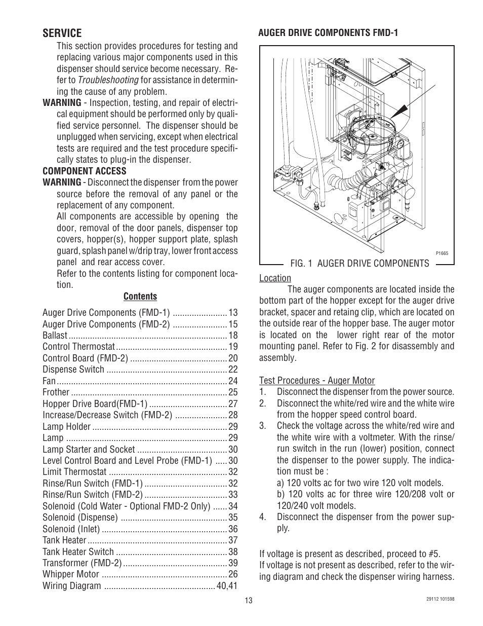 Service | Bunn FMD-1 FMD-2 User Manual | Page 13 / 41