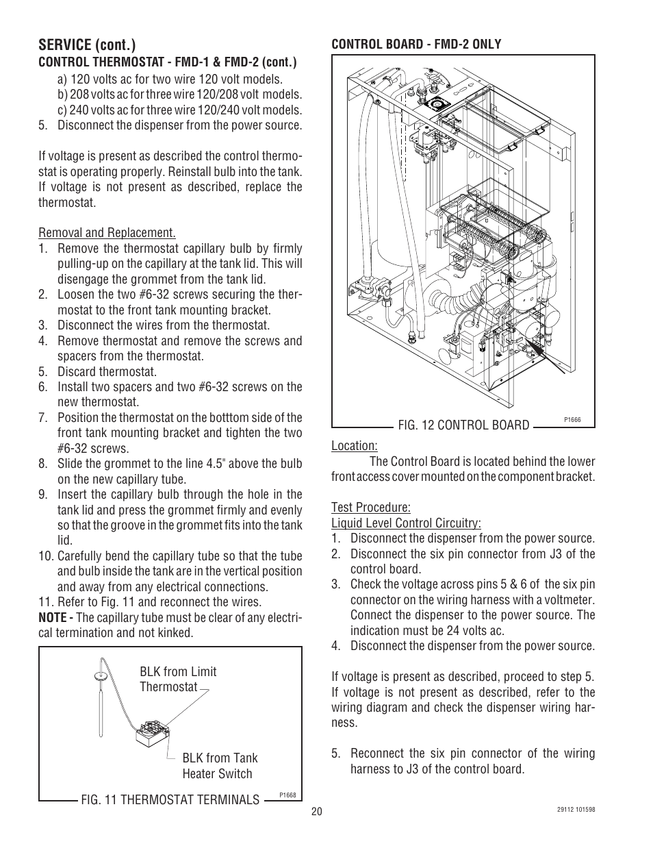 Service (cont.) | Bunn FMD-1 FMD-2 User Manual | Page 20 / 41