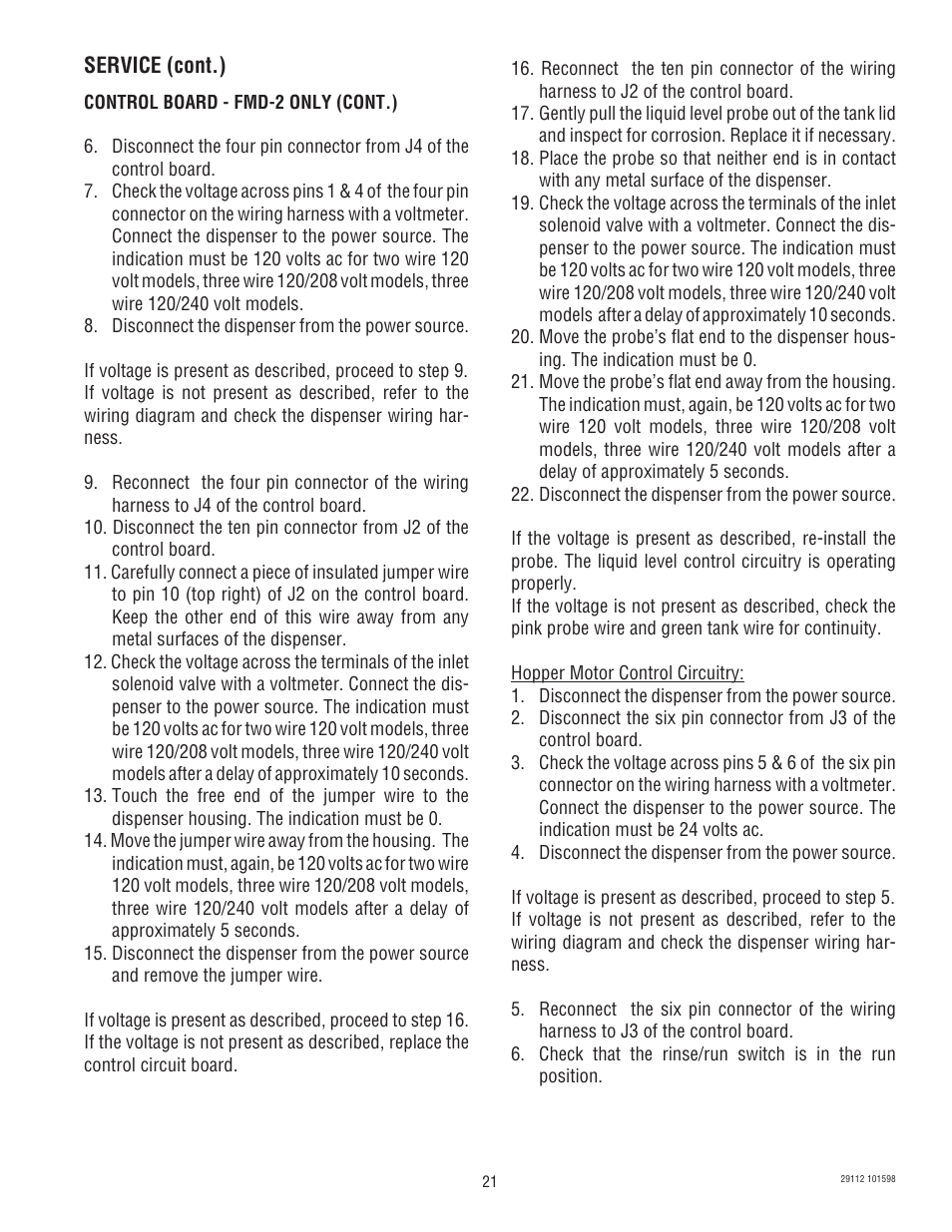 Bunn FMD-1 FMD-2 User Manual | Page 21 / 41