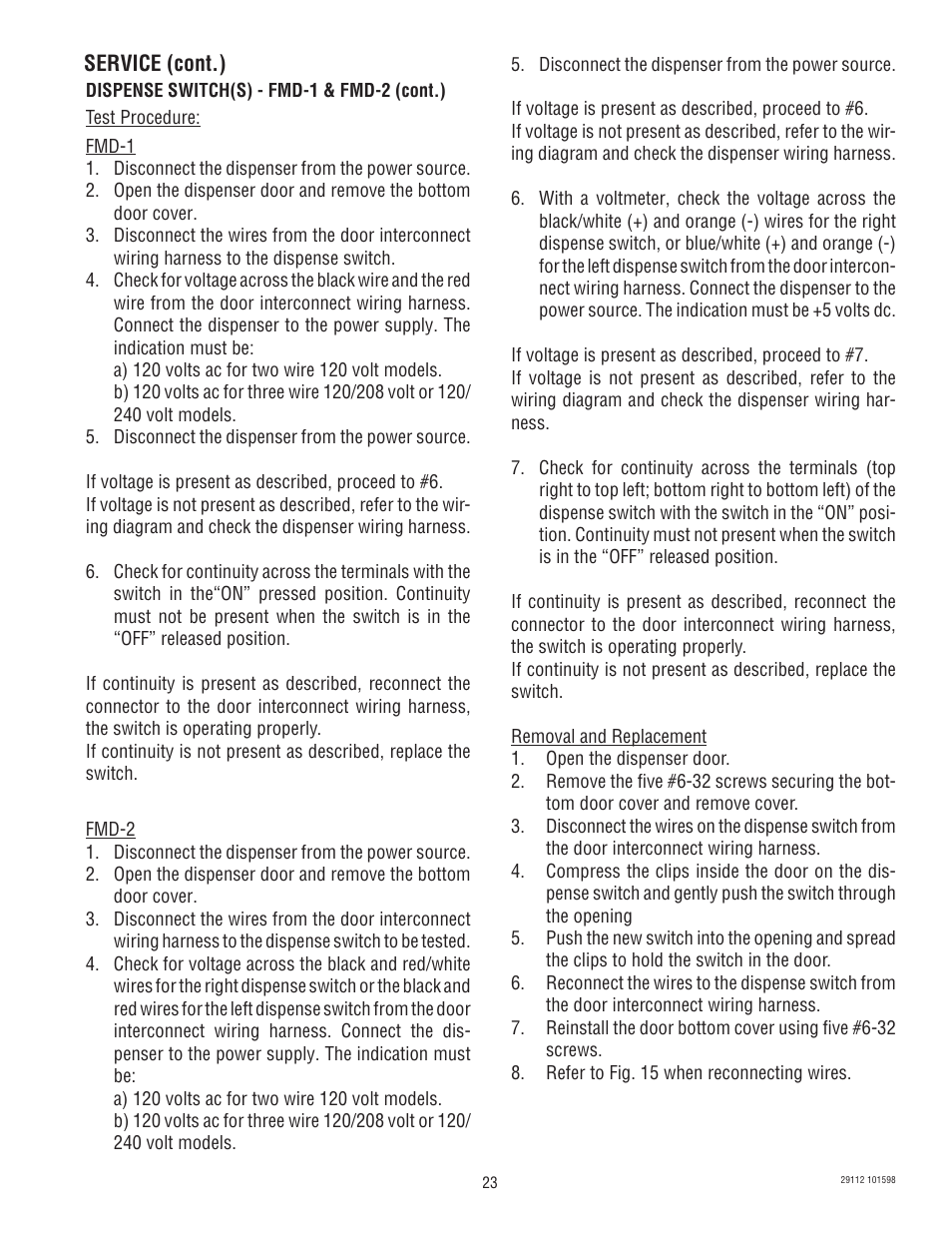 Bunn FMD-1 FMD-2 User Manual | Page 23 / 41