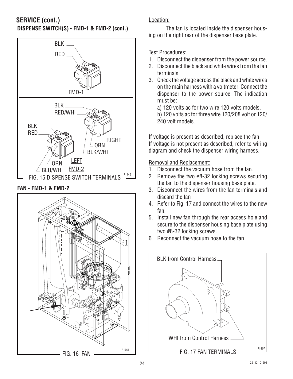Service (cont.) | Bunn FMD-1 FMD-2 User Manual | Page 24 / 41