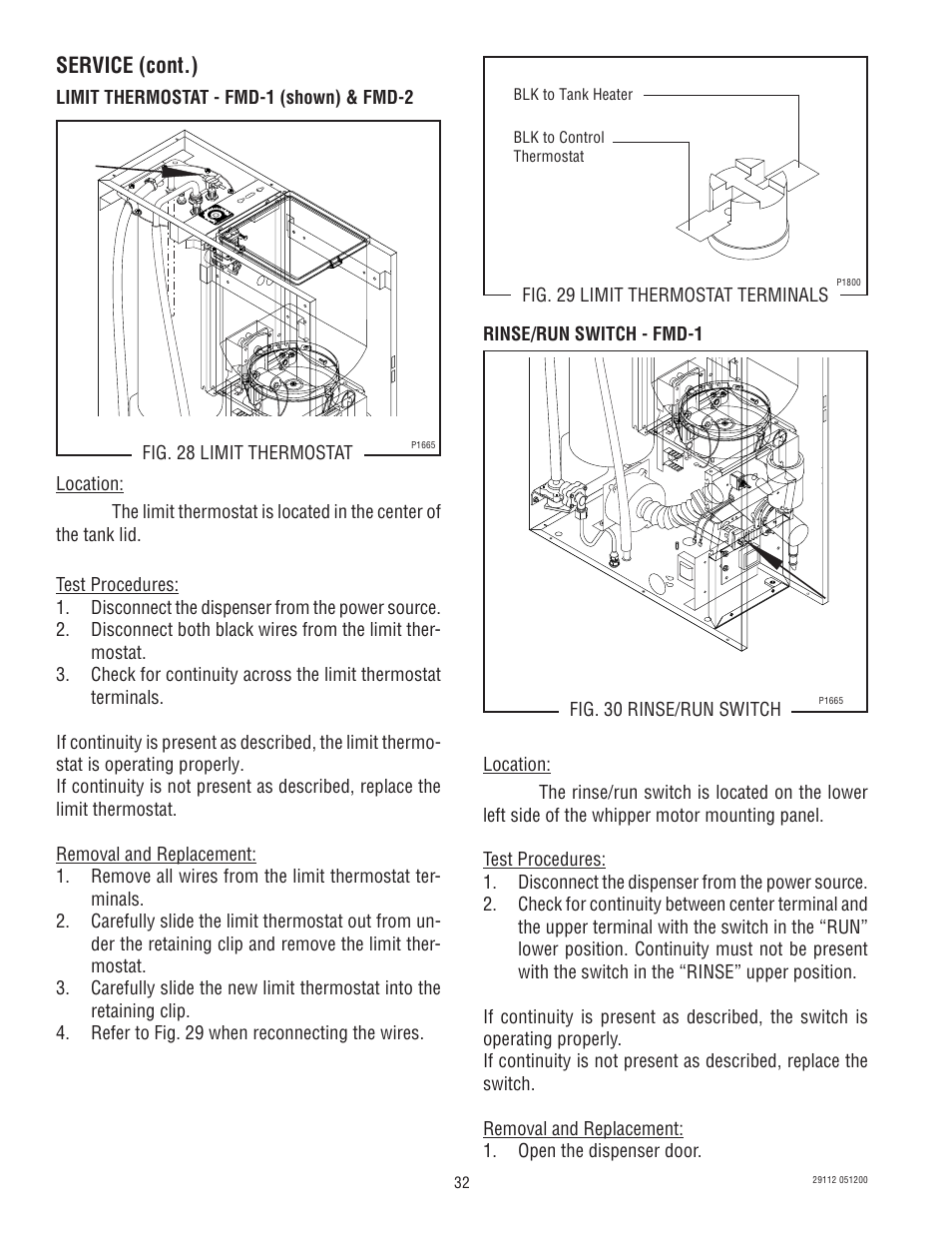 Service (cont.) | Bunn FMD-1 FMD-2 User Manual | Page 32 / 41