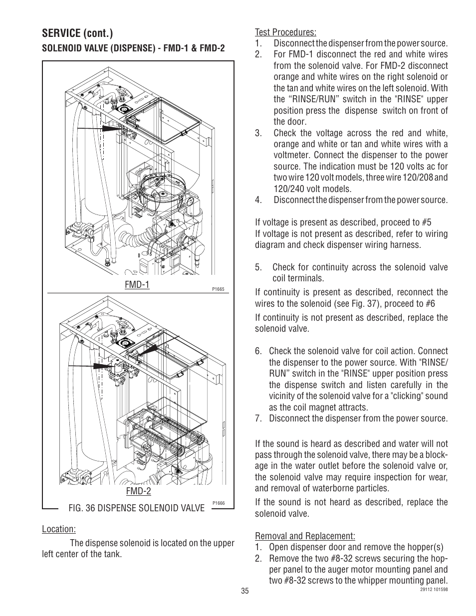 Service (cont.) | Bunn FMD-1 FMD-2 User Manual | Page 35 / 41