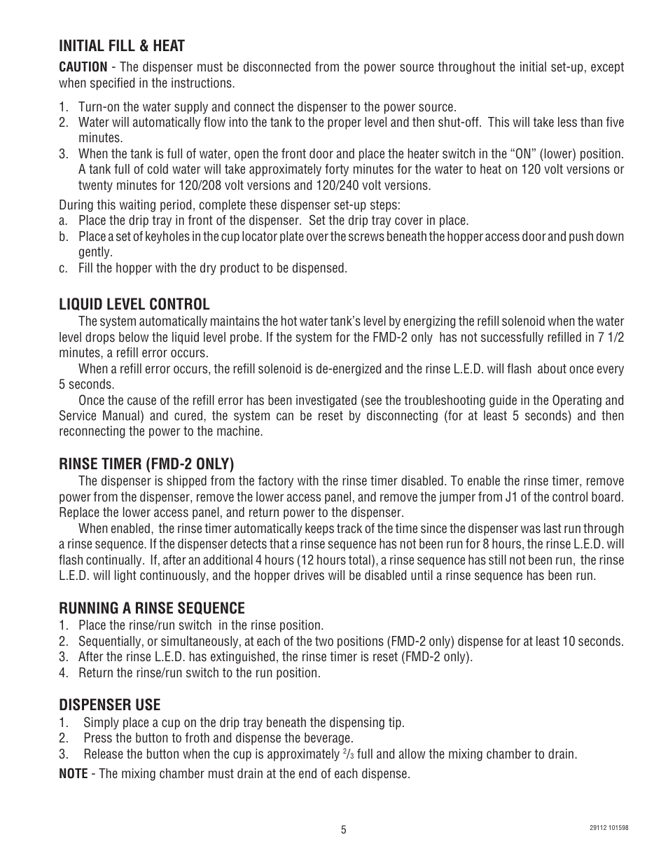 Bunn FMD-1 FMD-2 User Manual | Page 5 / 41