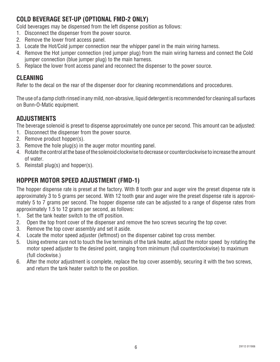 Bunn FMD-1 FMD-2 User Manual | Page 6 / 41