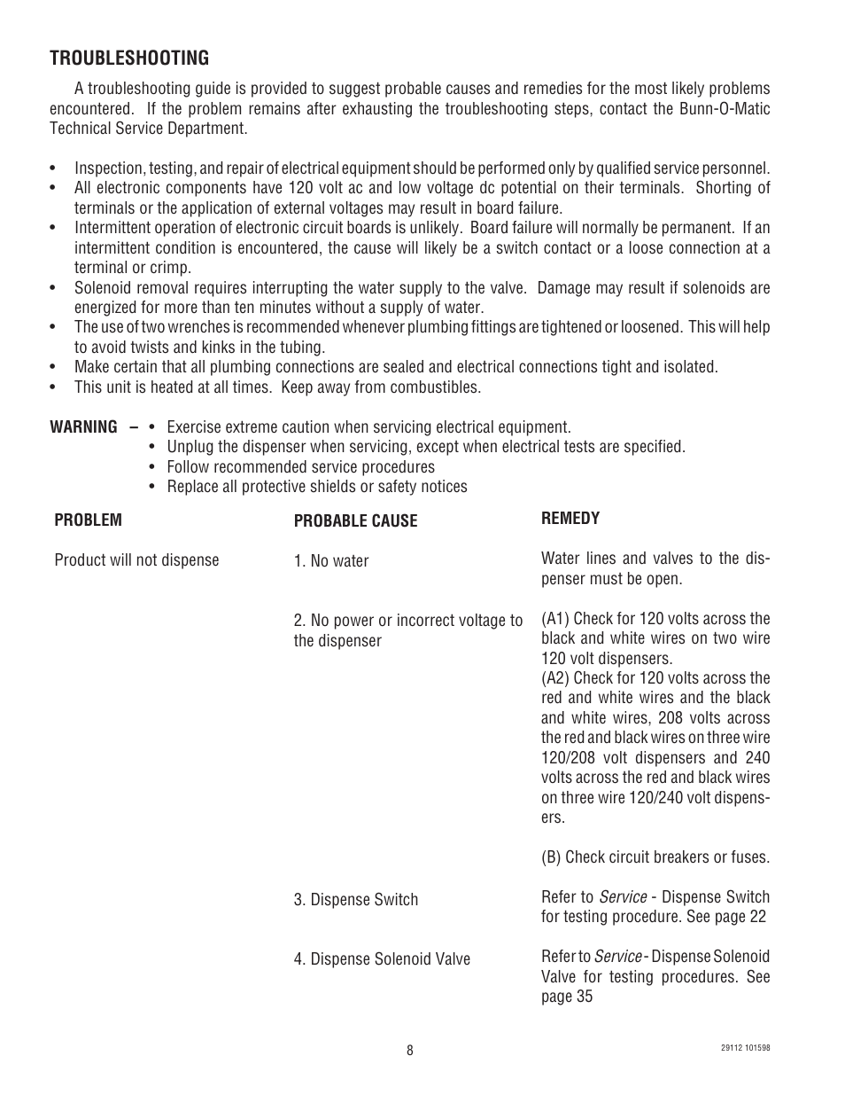 Bunn FMD-1 FMD-2 User Manual | Page 8 / 41