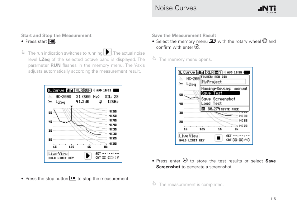 Noise curves | NTi Audio XL2 Sound Level Meter User Manual | Page 115 / 240