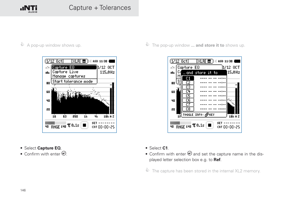 Capture + tolerances | NTi Audio XL2 Sound Level Meter User Manual | Page 146 / 240