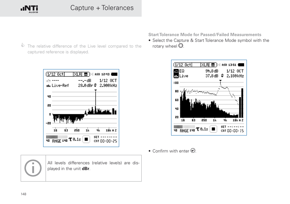Capture + tolerances | NTi Audio XL2 Sound Level Meter User Manual | Page 148 / 240