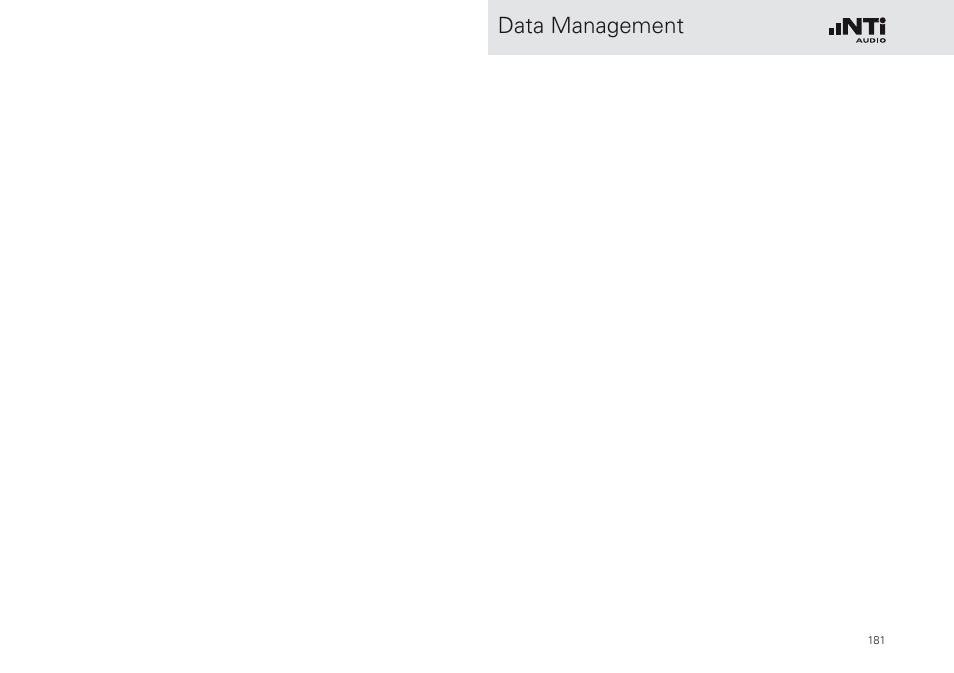 Data management | NTi Audio XL2 Sound Level Meter User Manual | Page 181 / 240