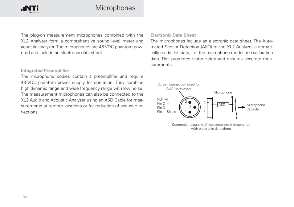 Microphones | NTi Audio XL2 Sound Level Meter User Manual | Page 188 / 240