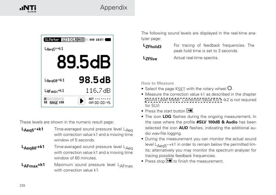 Appendix | NTi Audio XL2 Sound Level Meter User Manual | Page 228 / 240