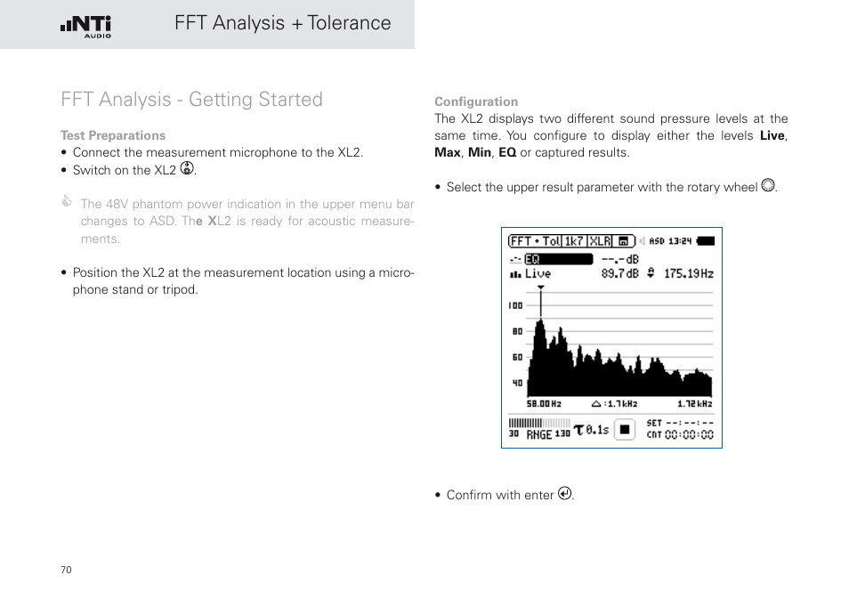 NTi Audio XL2 Sound Level Meter User Manual | Page 70 / 240