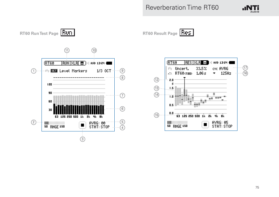 Reverberation time rt60 | NTi Audio XL2 Sound Level Meter User Manual | Page 75 / 240