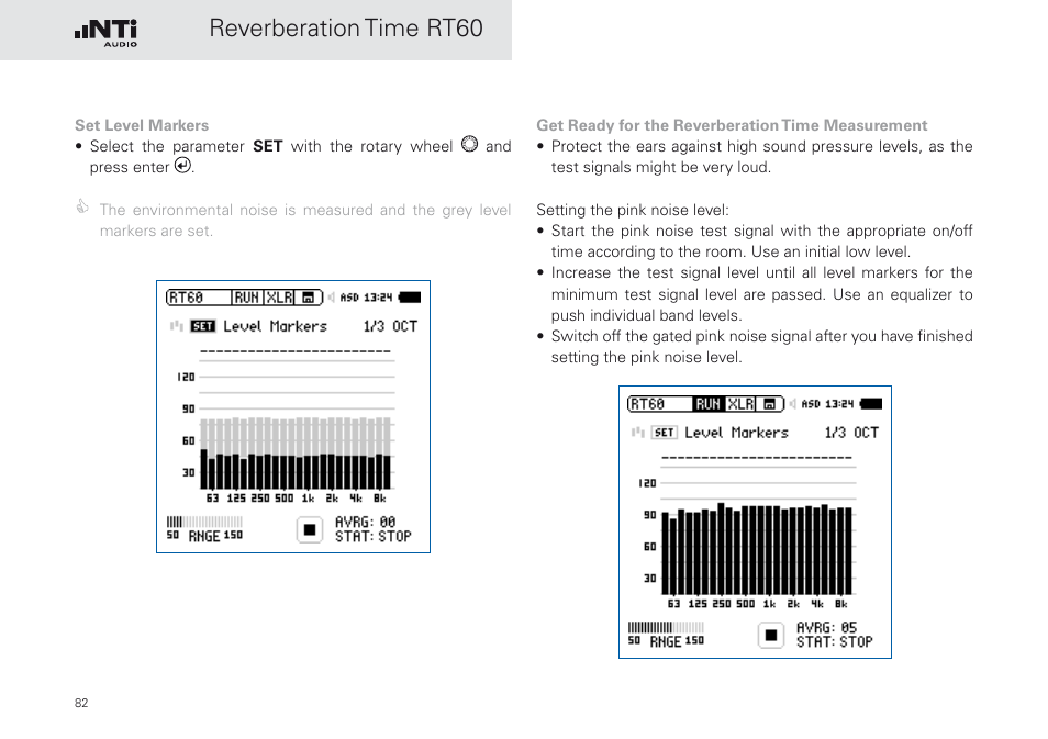 Reverberation time rt60 | NTi Audio XL2 Sound Level Meter User Manual | Page 82 / 240