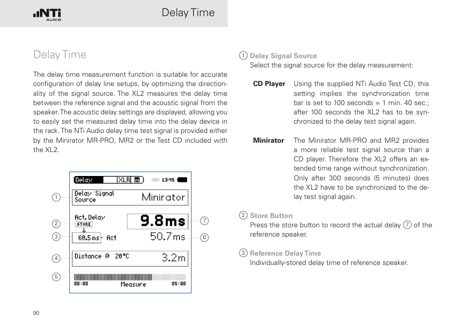 Delay time | NTi Audio XL2 Sound Level Meter User Manual | Page 90 / 240