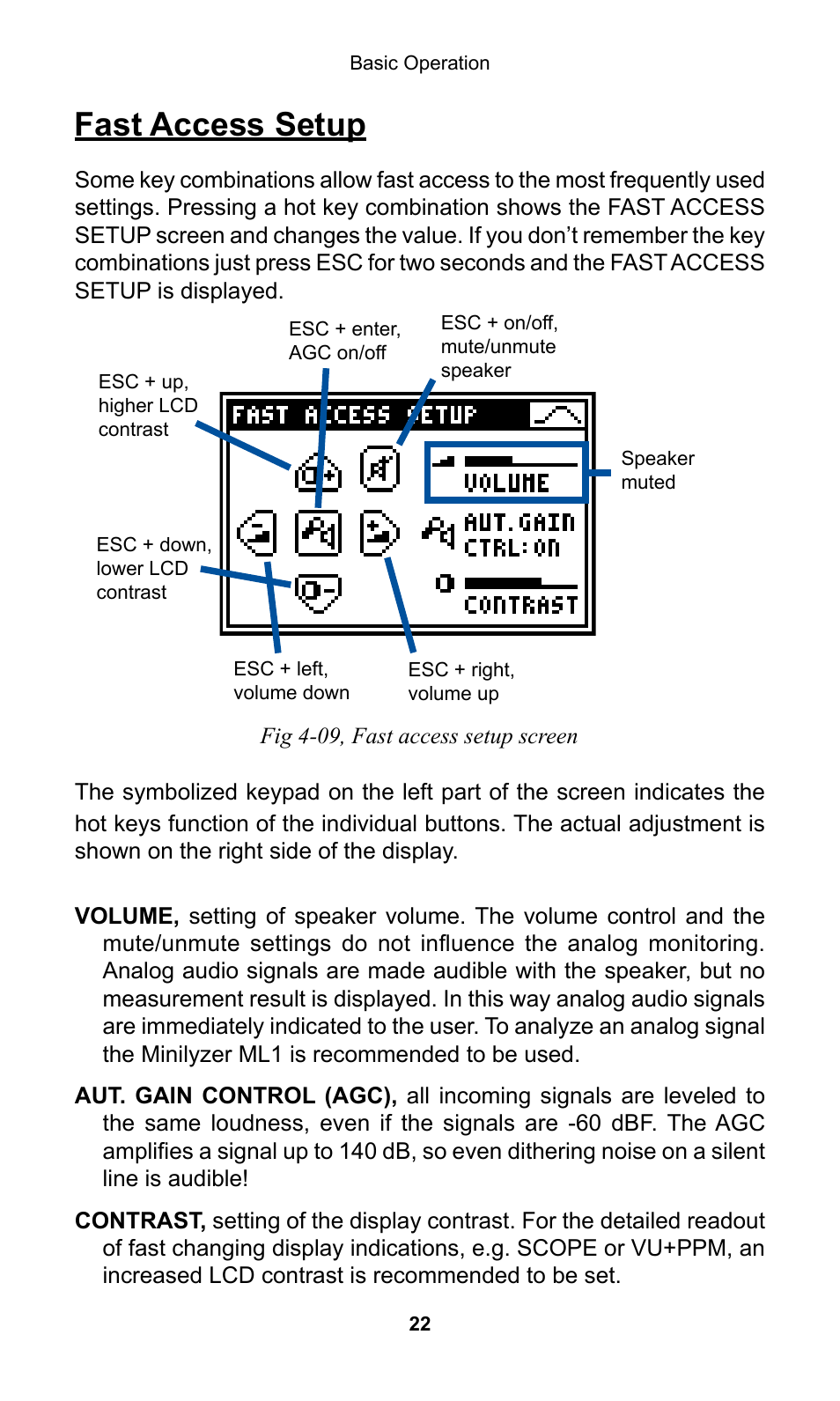 Fast access setup | NTi Audio Digilyzer DL1 User Manual | Page 22 / 66