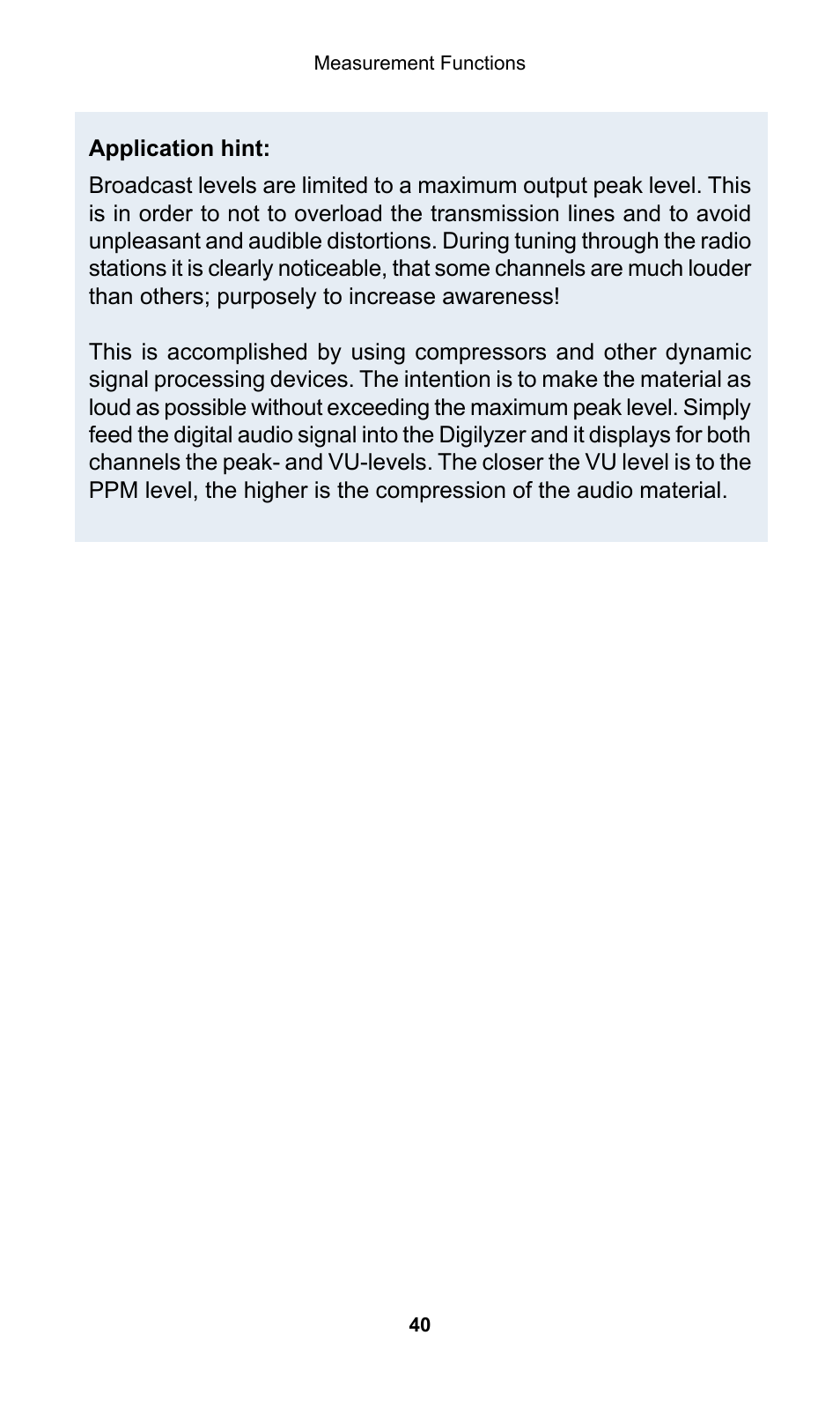 NTi Audio Digilyzer DL1 User Manual | Page 40 / 66