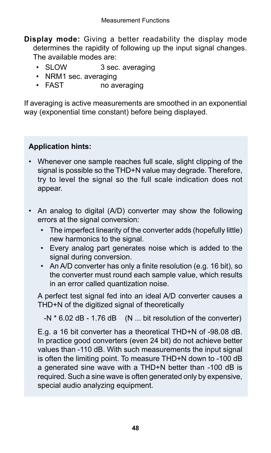 NTi Audio Digilyzer DL1 User Manual | Page 48 / 66