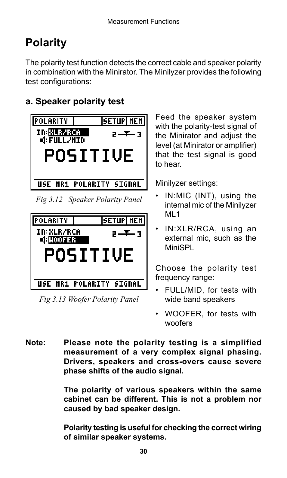 Polarity | NTi Audio Minilyzer ML1 User Manual | Page 30 / 53