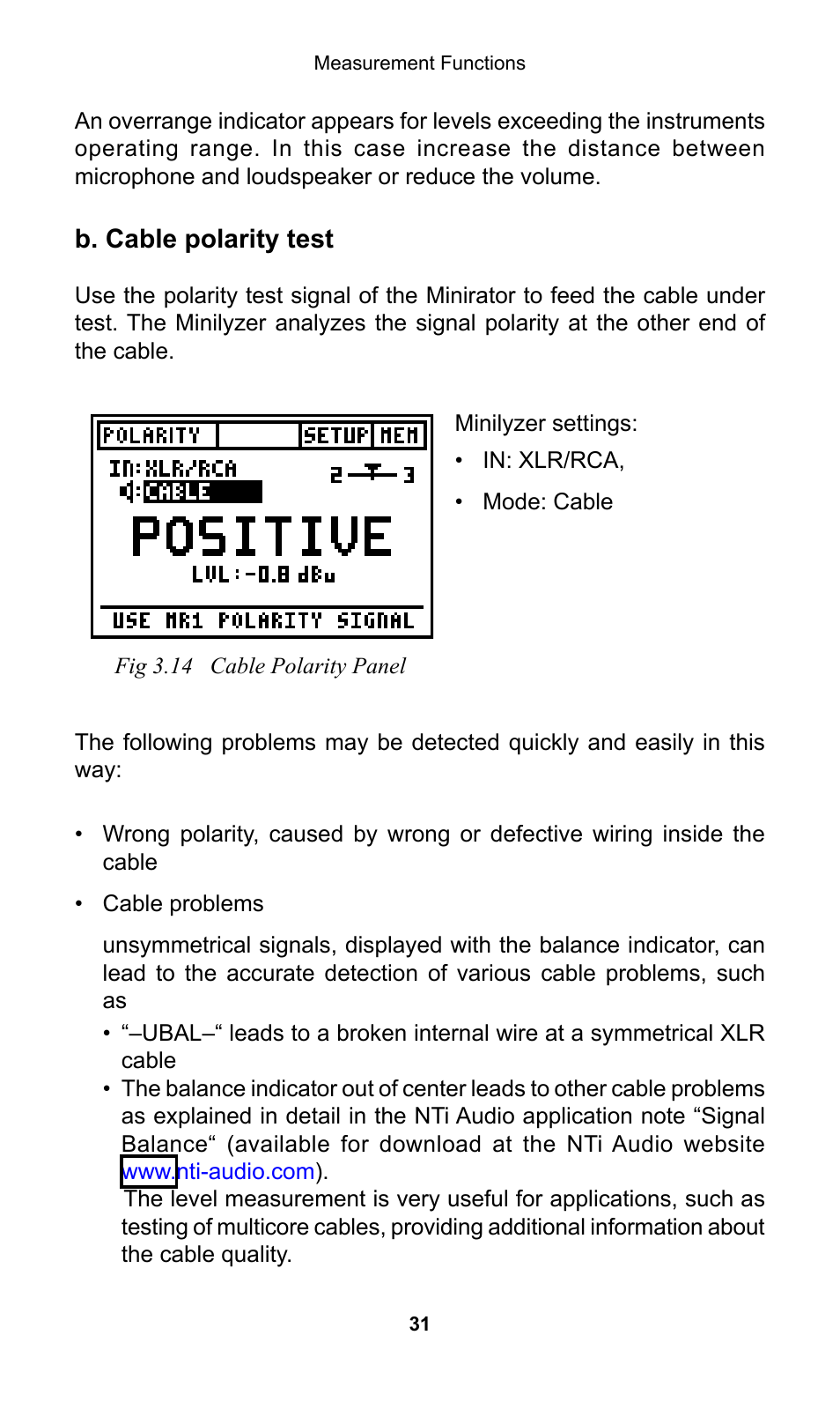 NTi Audio Minilyzer ML1 User Manual | Page 31 / 53