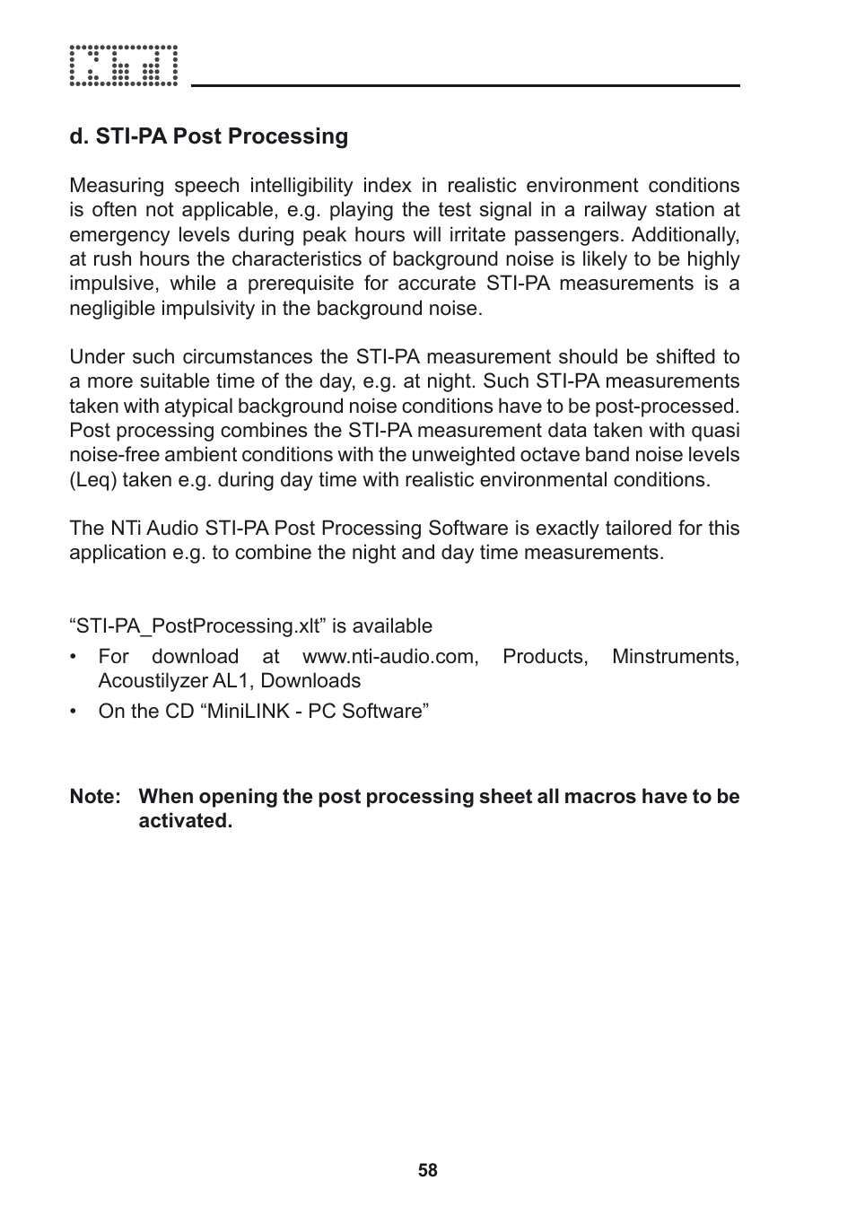 NTi Audio Acoustilyzer AL1 User Manual | Page 58 / 96