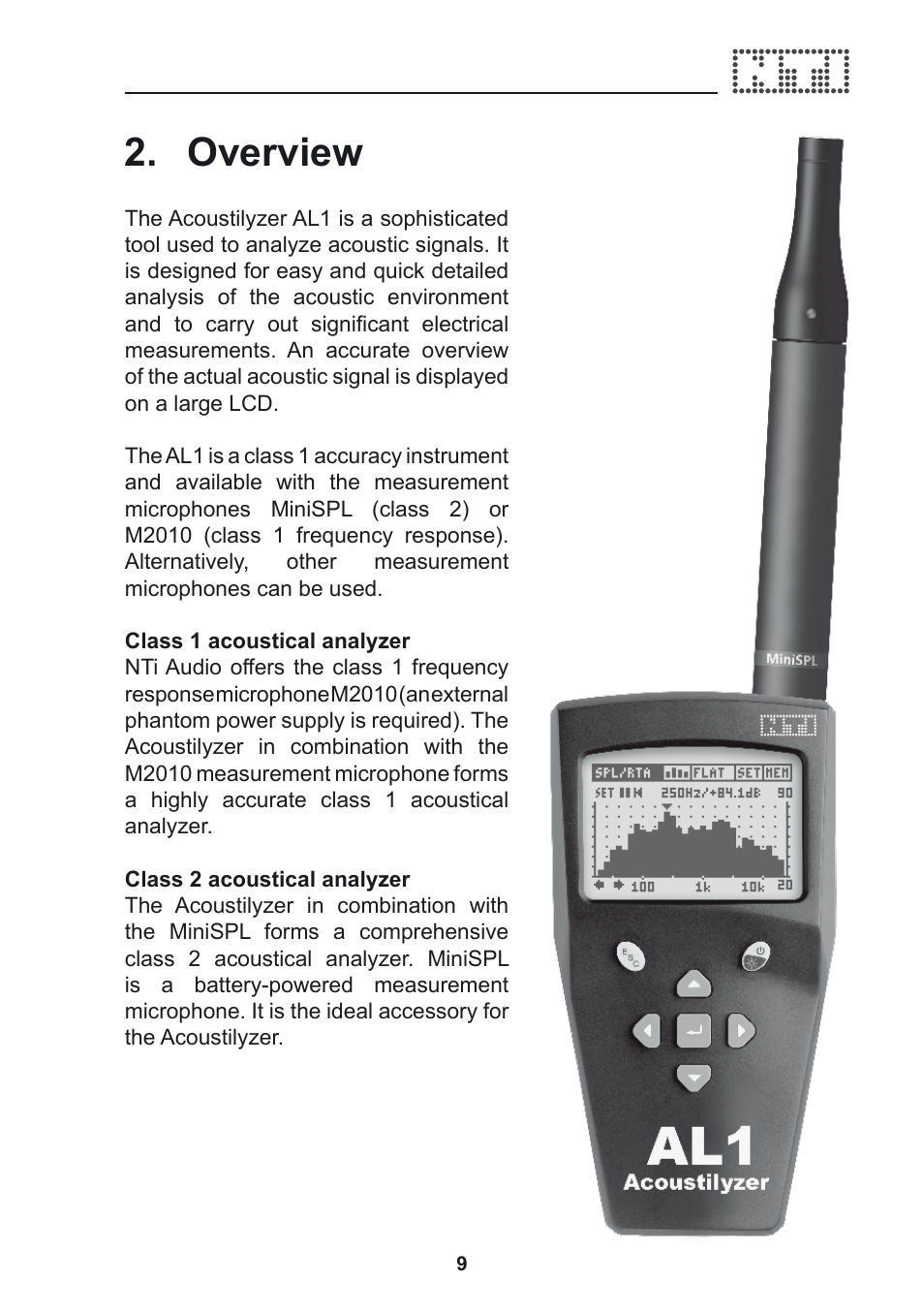 Overview | NTi Audio Acoustilyzer AL1 User Manual | Page 9 / 96
