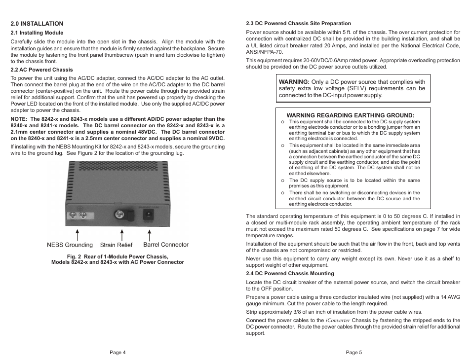 Omnitron Systems Technology iConverter 1-Module Power Chassis User Manual | Page 3 / 4