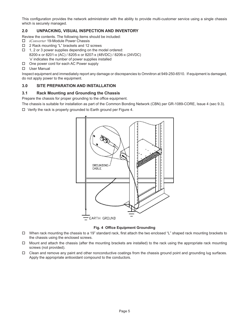 Omnitron Systems Technology iConverter 19-Module Chassis User Manual | Page 5 / 10