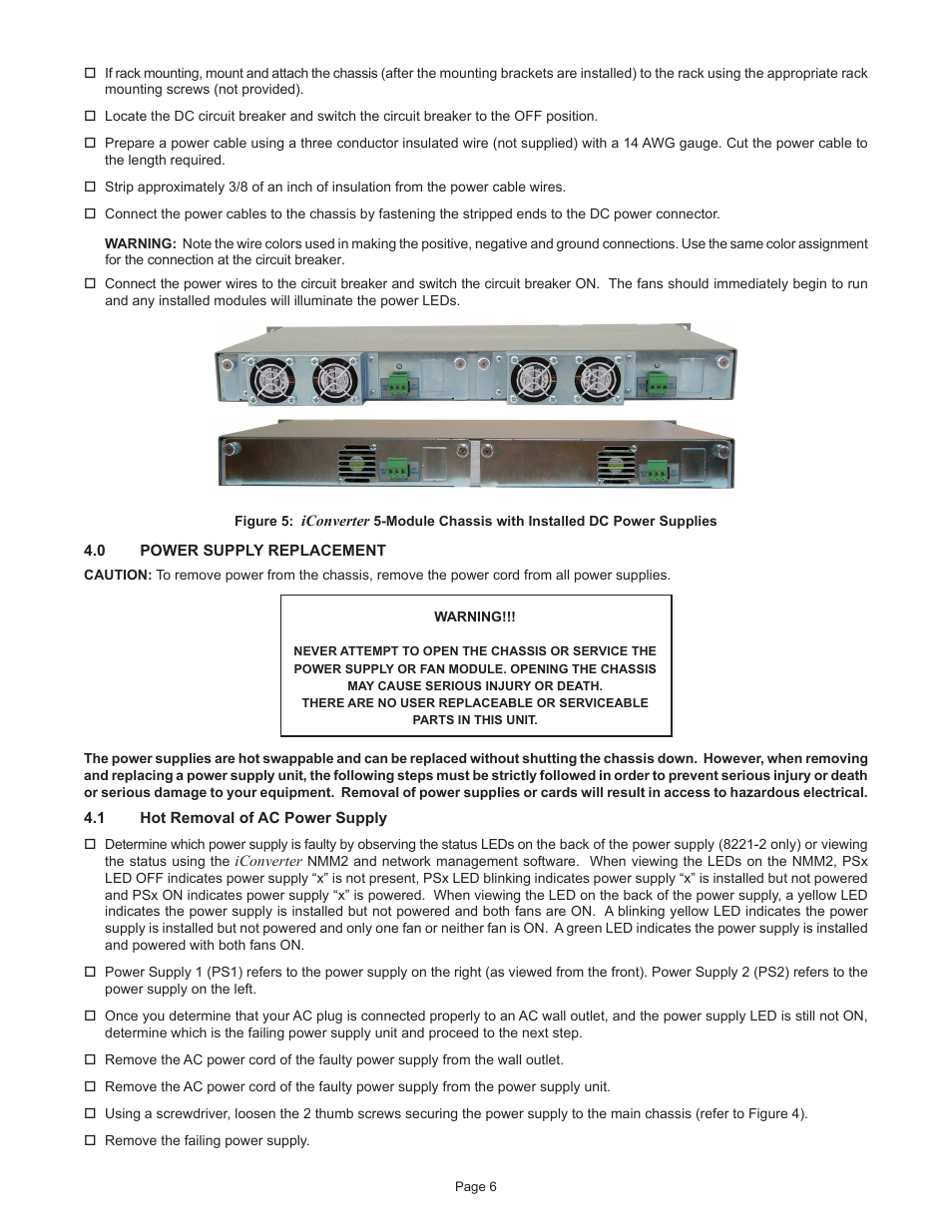 Omnitron Systems Technology iConverter 5-Module Chassis User Manual | Page 6 / 8