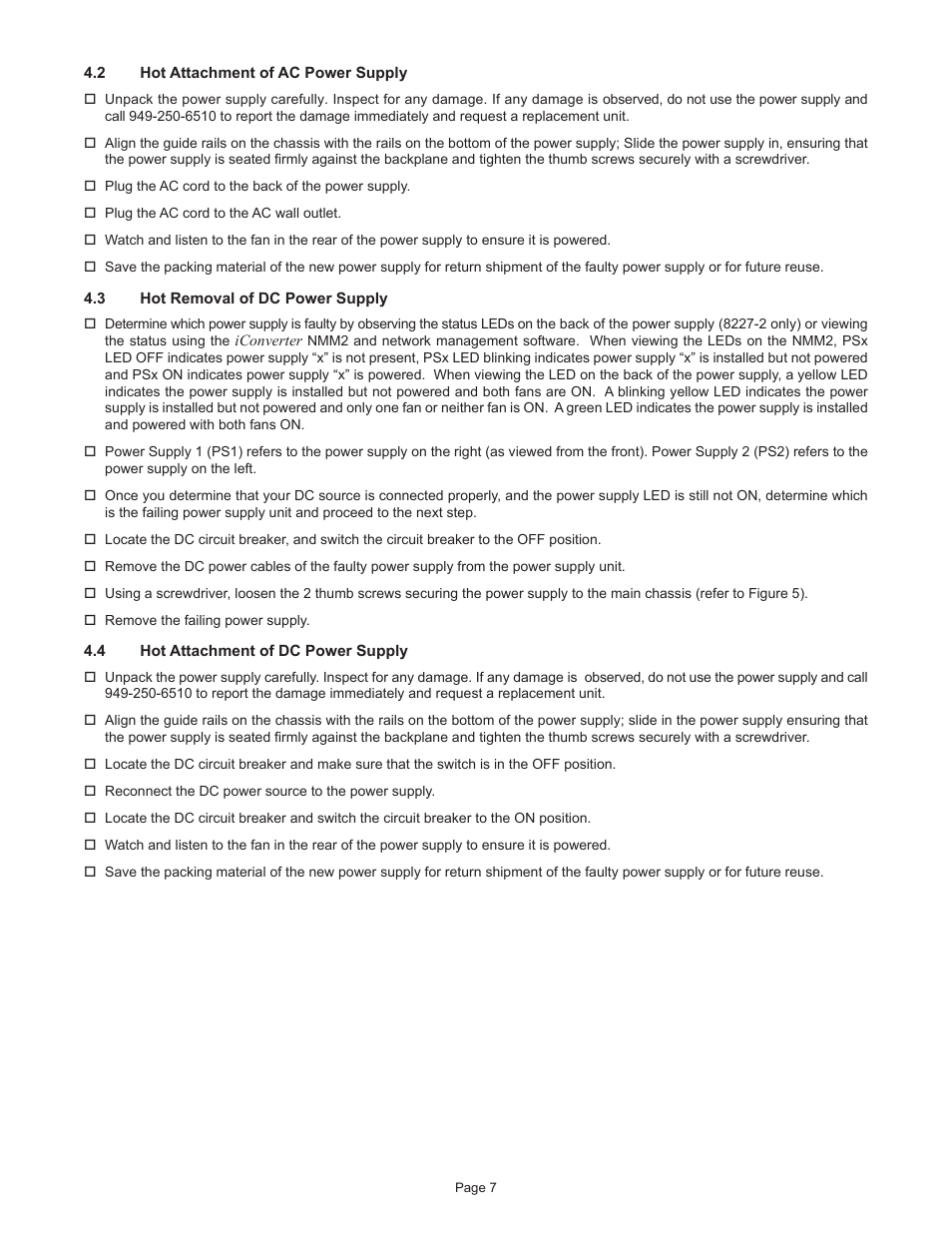 Omnitron Systems Technology iConverter 5-Module Chassis User Manual | Page 7 / 8