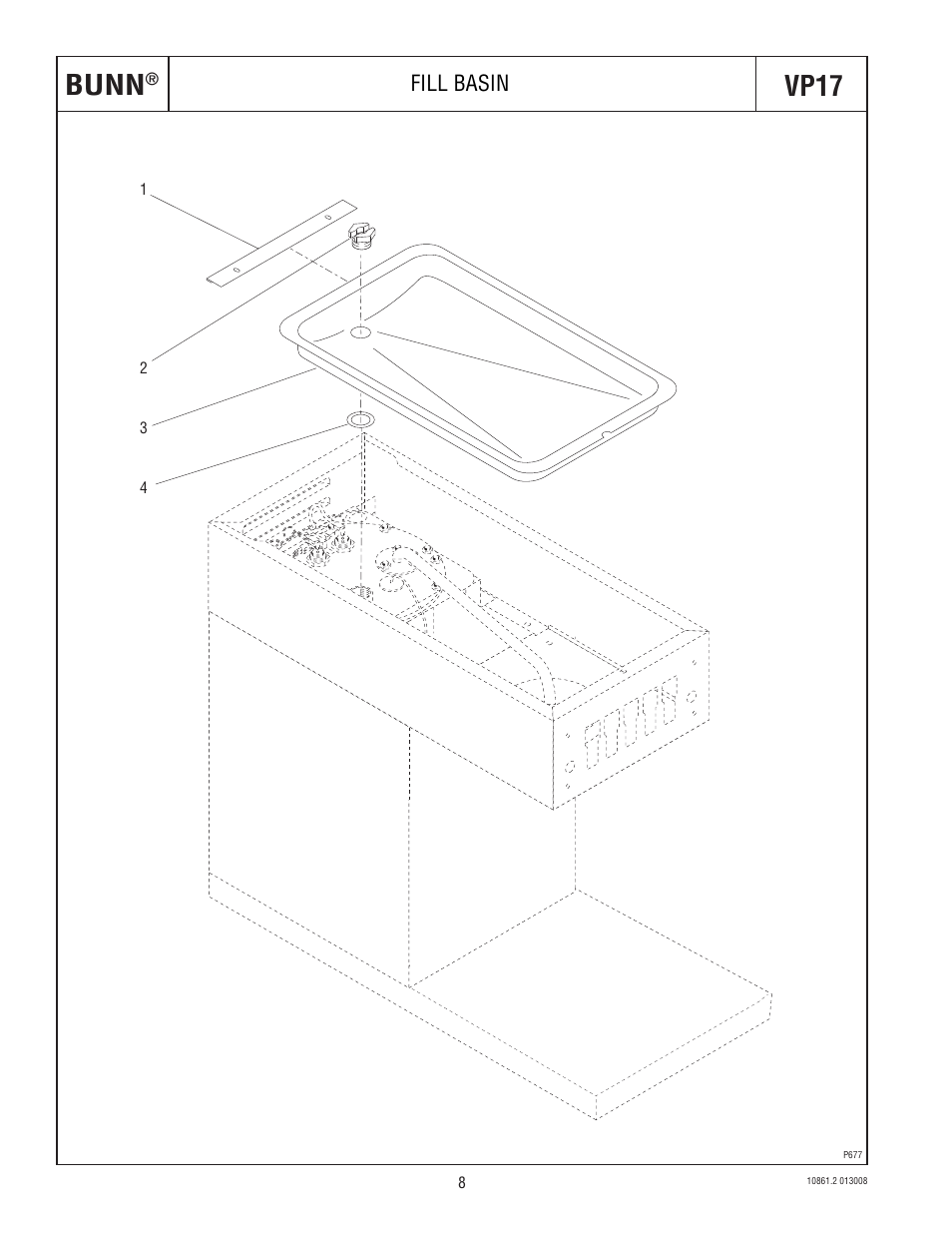 Bunn, Vp17, Fill basin | Bunn VP17 BREWER 10861 User Manual | Page 8 / 20