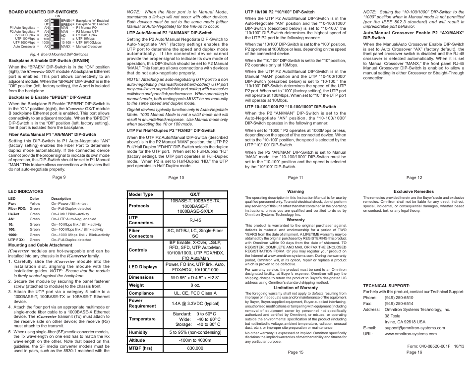 Omnitron Systems Technology iConverter GX/T User Manual | Page 2 / 2
