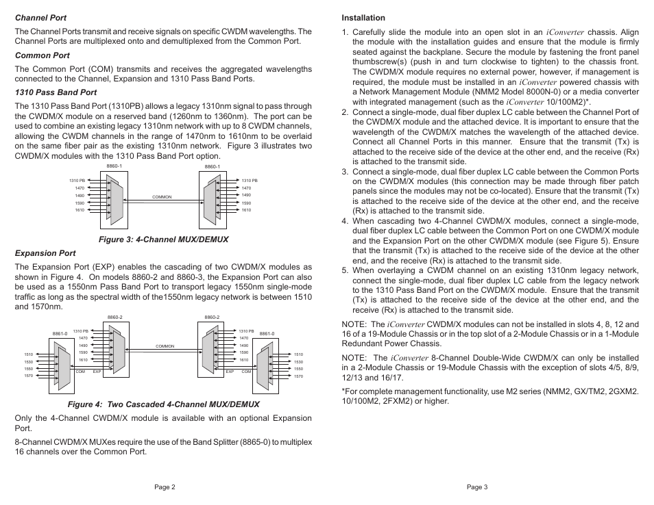 Omnitron Systems Technology iConverter CWDM/X User Manual | Page 2 / 2