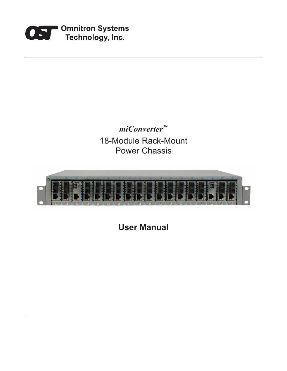 Omnitron Systems Technology miConverter 18-Module Chassis User Manual | 7 pages