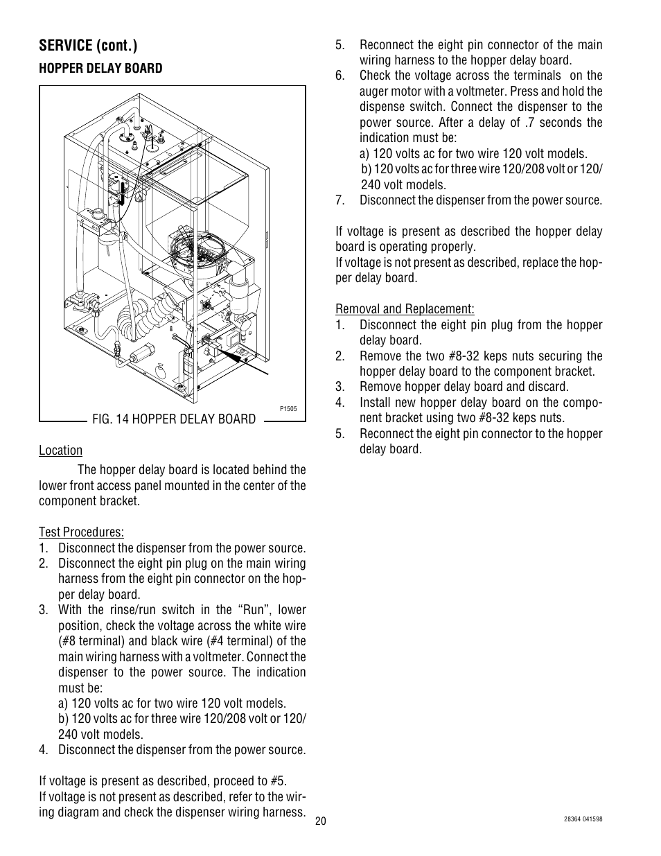 Service (cont.) | Bunn FMD-1 User Manual | Page 20 / 30