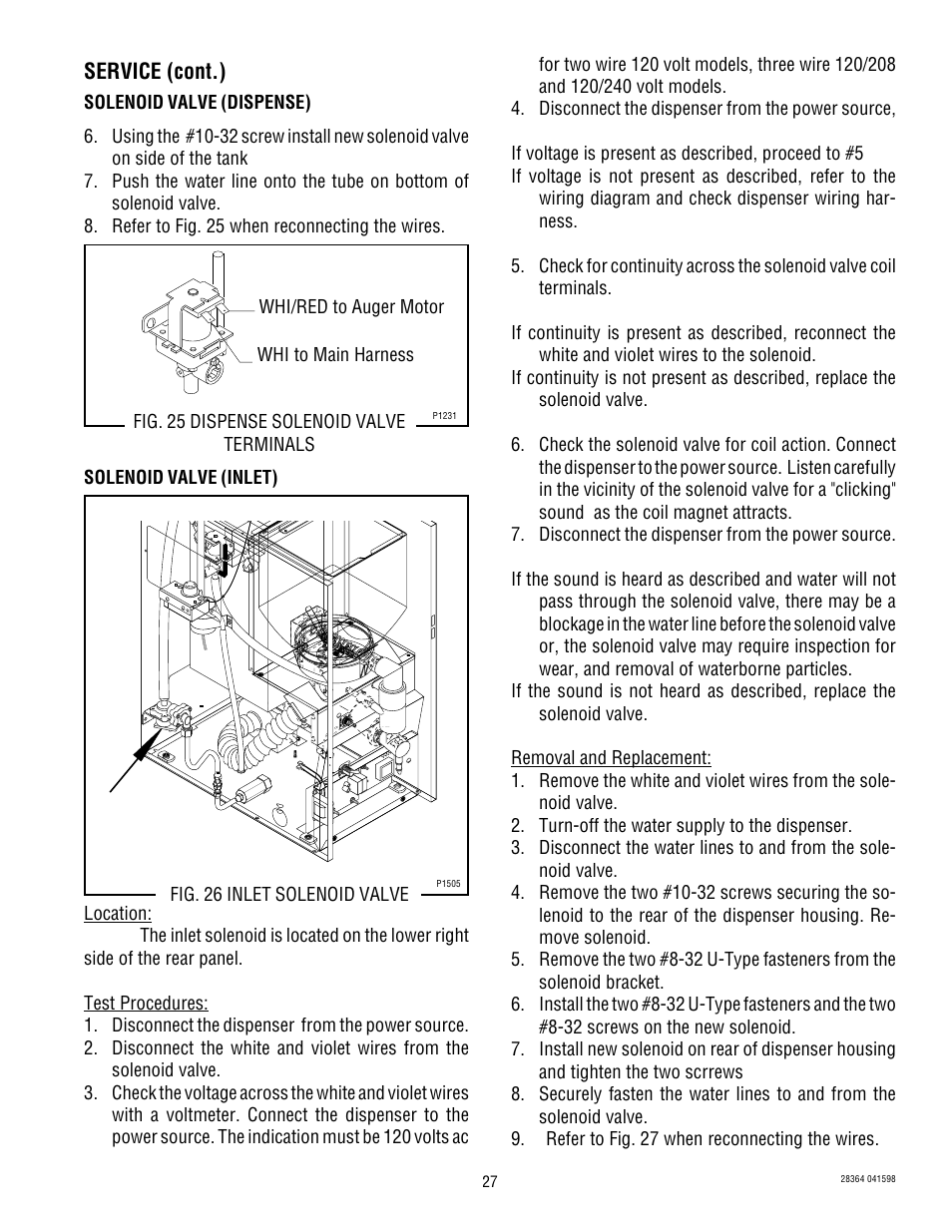 Service (cont.) | Bunn FMD-1 User Manual | Page 27 / 30