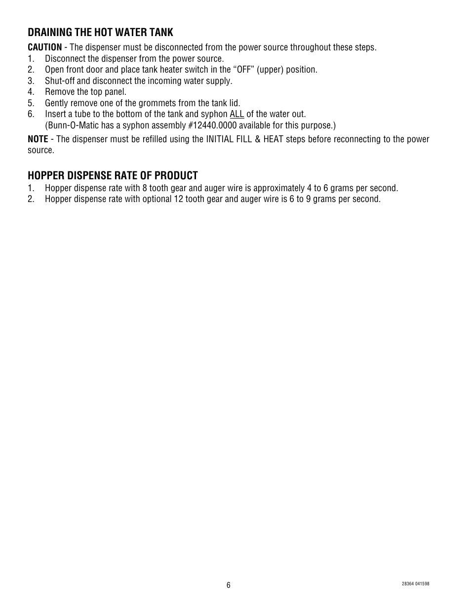 Bunn FMD-1 User Manual | Page 6 / 30