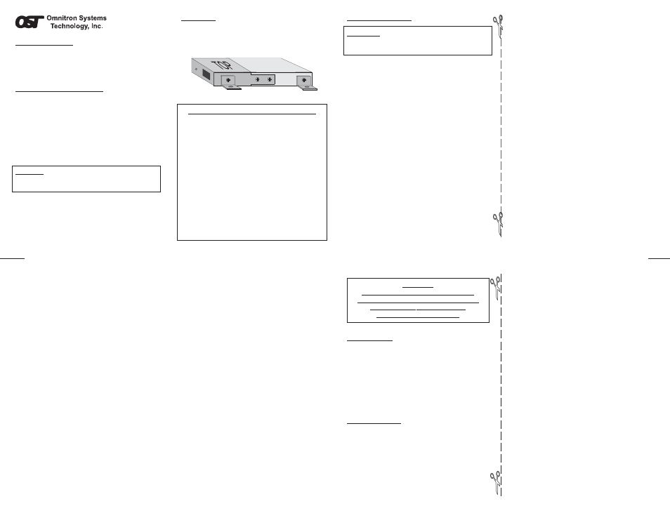 Omnitron Systems Technology FlexPoint DC Converter User Manual | 1 page
