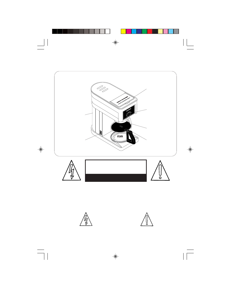 Warning, Bunn pour-omatic, Home model coffee brewer | Bunn GR10 Series User Manual | Page 3 / 12